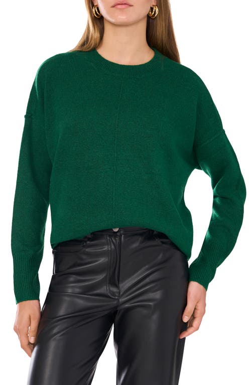 Shop Vince Camuto Exposed Seam Crewneck Sweater In Alpine Green