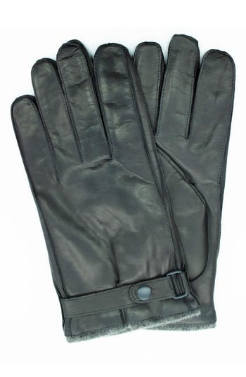 Portolano Nappa Leather Belted Gloves In Tarmac