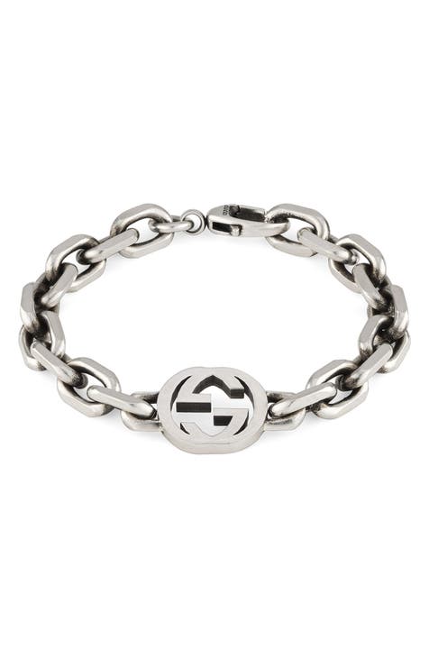 Men's Interlocking G Silver Bracelet
