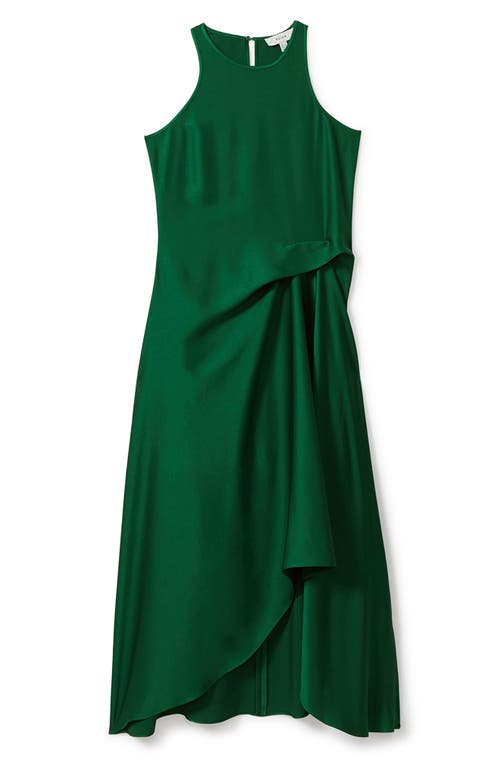 Shop Reiss Micah Sleeveless High-low Satin Dress In Green