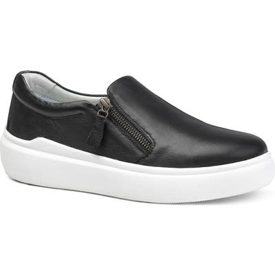 Trask Luna Metallic Zip Sneaker, Black