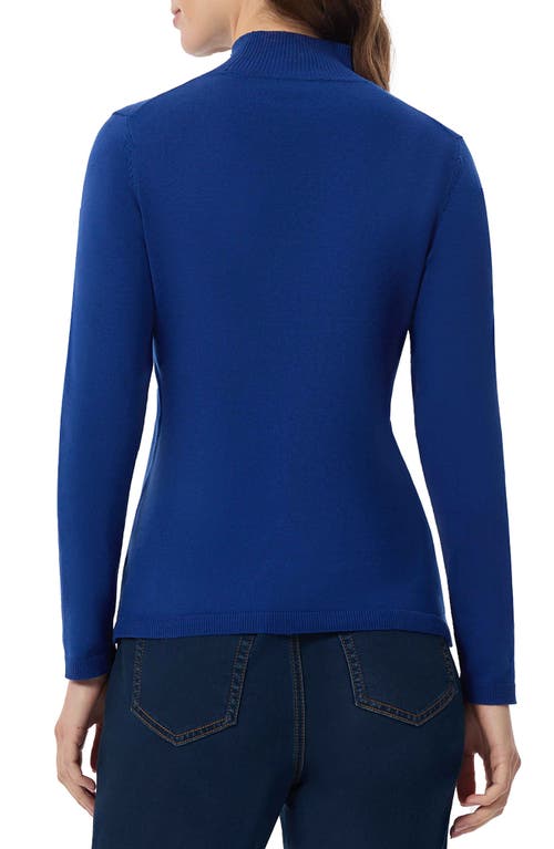 Shop Jones New York Mock Neck Sweater In Sapphire