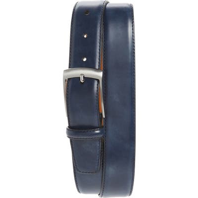 Magnanni Rafael Leather Belt, Navy