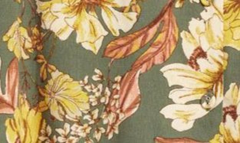 Treasure & Bond Relaxed Fit Camp Shirt In Olive Kalamata Amelia Floral