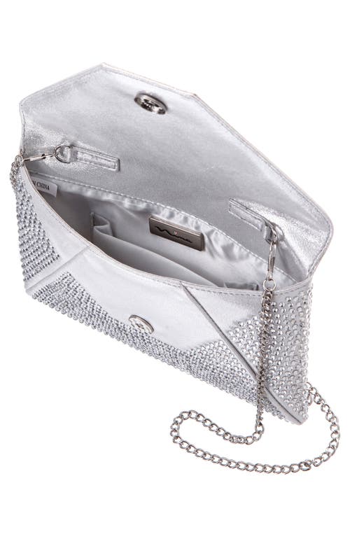 Shop Nina Lorna Embellished Envelope Clutch In Silver