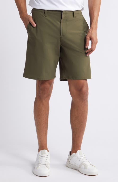 Shop Zella Torrey 9-inch Performance Golf Shorts In Olive Night