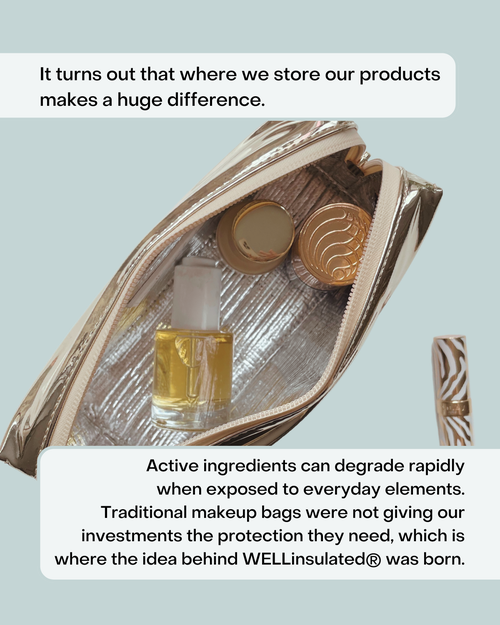 Shop Wellinsulated Performance Beauty Bag In Gold