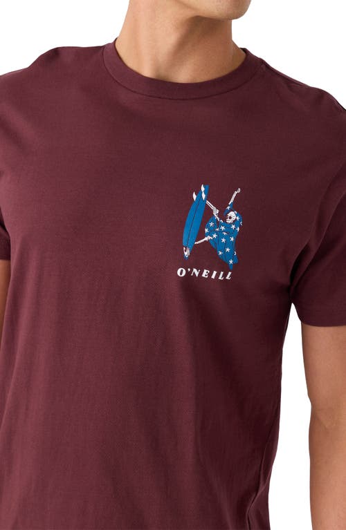 Shop O'neill Nosepick Cotton Graphic T-shirt In Burgundy