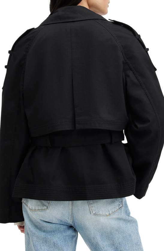 Shop Allsaints Beckette Short Trench Coat In Black