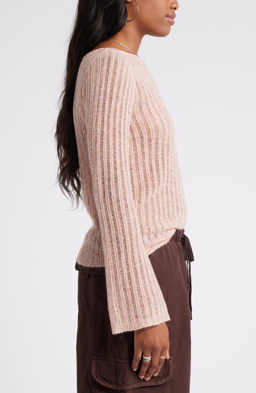 Shop Bp. Ladder Stitch Sweater In Pink Melange