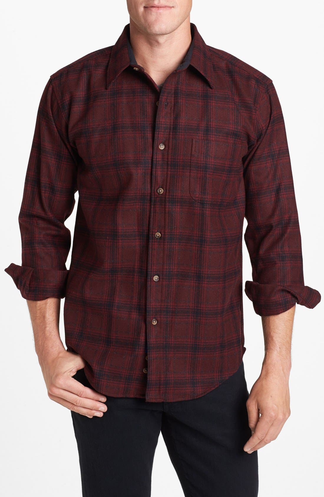 Pendleton 'Lodge' Fitted Plaid Wool Flannel Shirt Nordstrom
