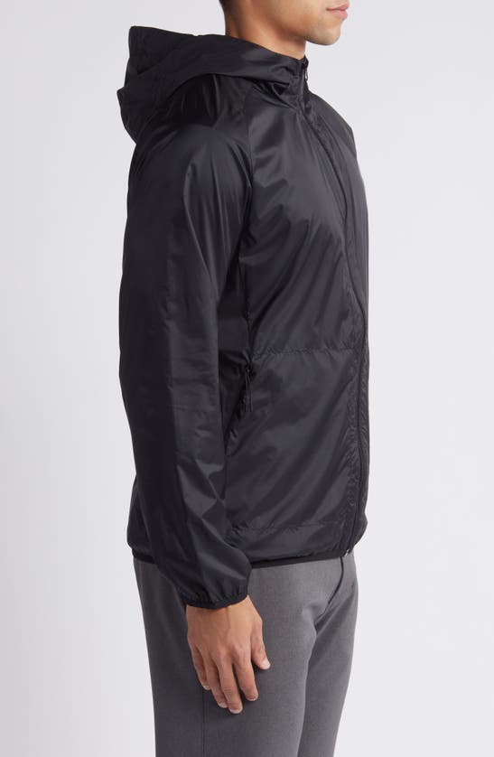 Shop Zella Superlight Water Resistant Hooded Windbreaker In Black