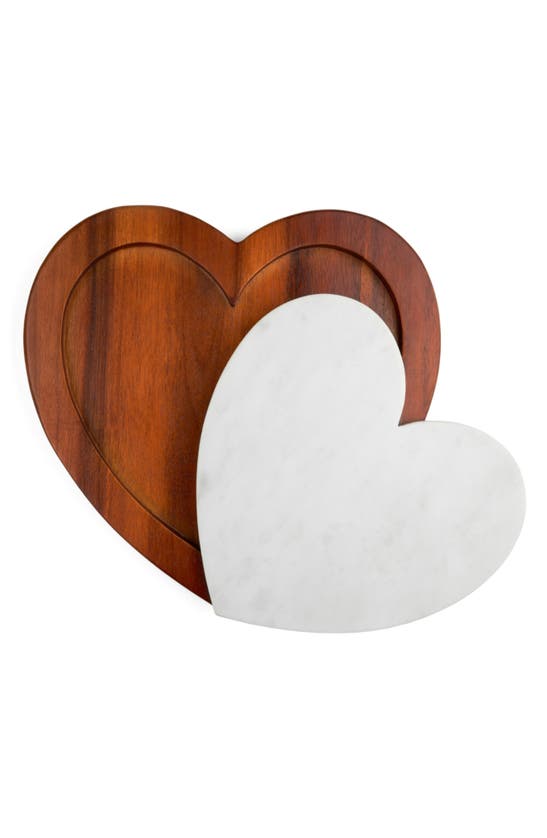 Shop Nambe Nambé Eat Your Heart Out Cutting Board Set In Brown