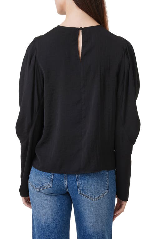 Shop Habitual Puff Shoulder Drape Top In Black