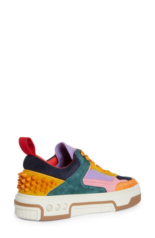 Shop Christian Louboutin Astroloubi Mixed Media Low Top Sneaker In 5631 Multi Foam/navy