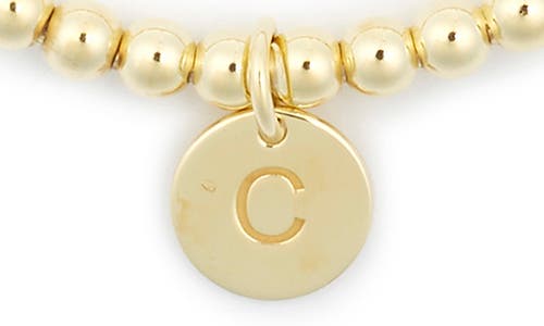 Meshmerise Initial Charm Ball Stretch Bracelet In Yellow-c