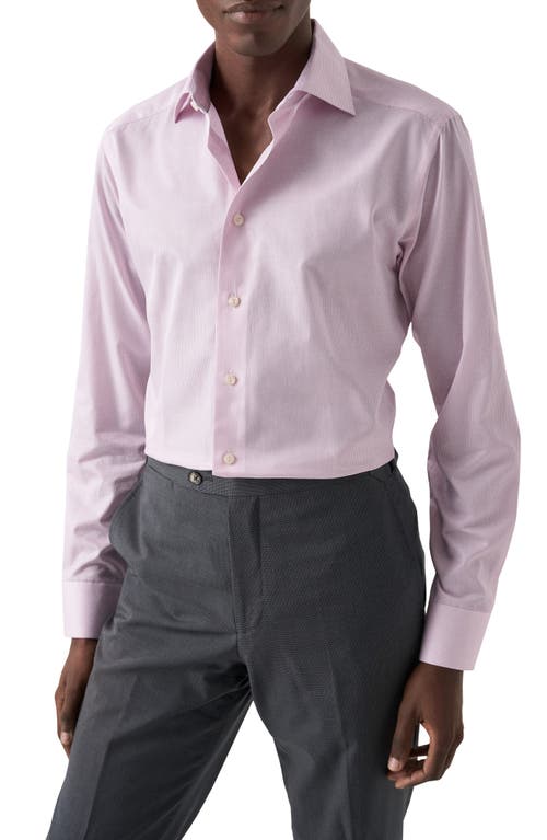 Eton Contemporary Fit Pinstripe Dress Shirt Medium Pink at Nordstrom,