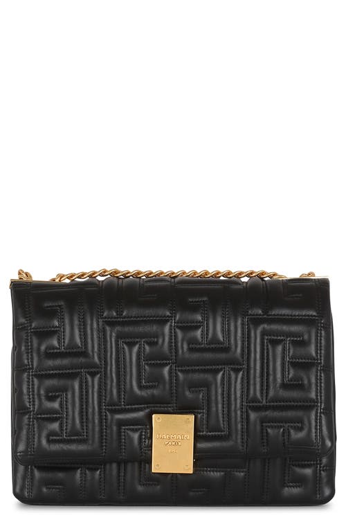 Balmain Small 1945 Soft Monogram Quilted Lambskin Crossbody Bag in 0Pa Black at Nordstrom