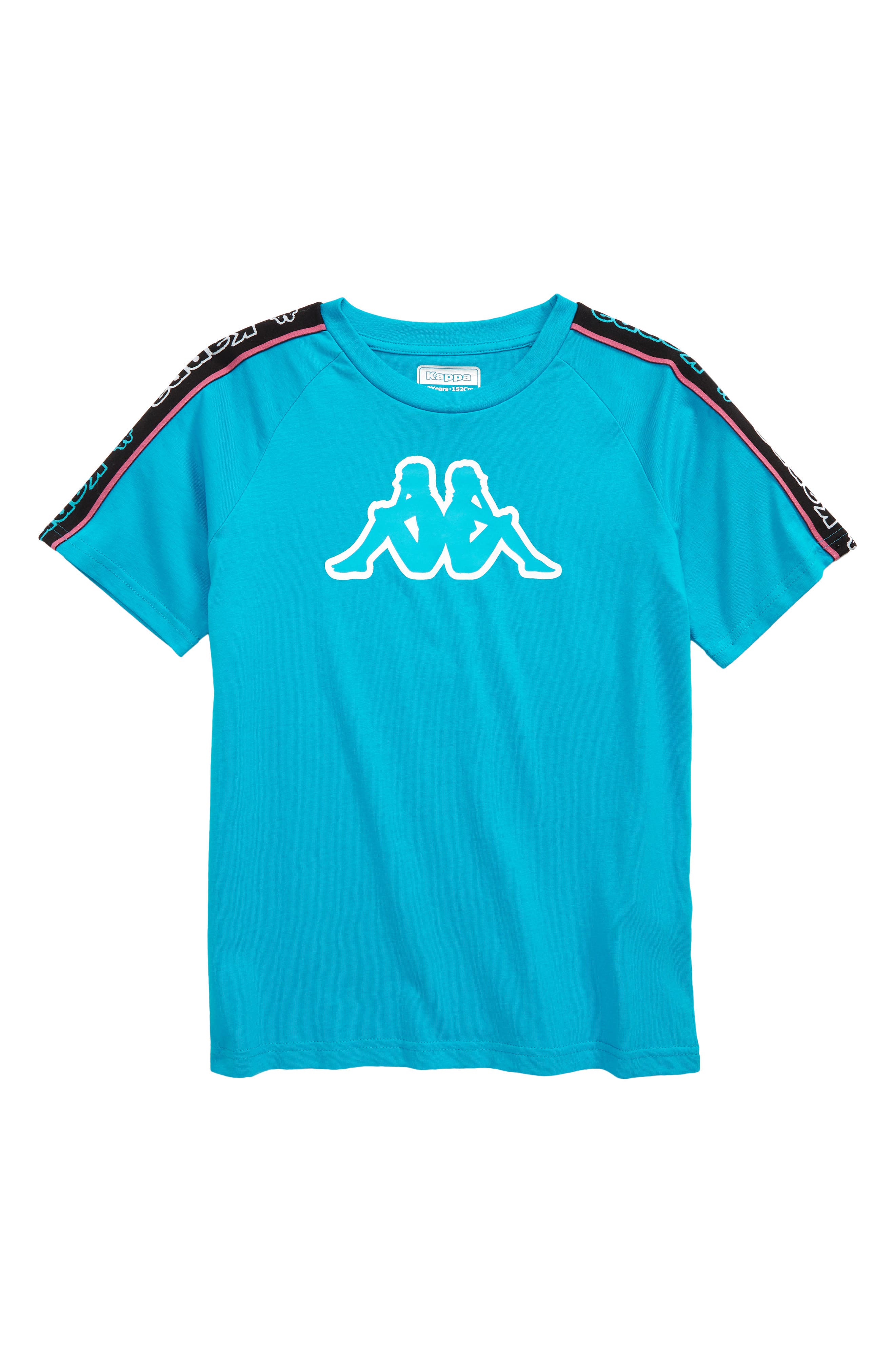 Kappa Kids' Avirec-2 Logo Tape Graphic Tee in Blue Turkis at Nordstrom, Size 12Y Us
