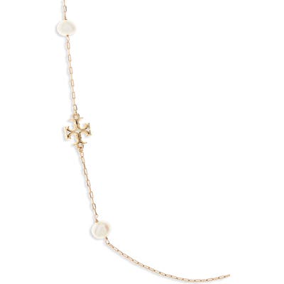 Tory Burch Kira Genuine Pearl Station Necklace