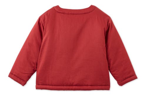 Vild House Of Little Organic Cotton Woven Padded Jacket In Red Jasper