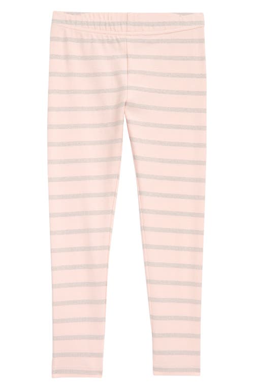 Tucker + Tate Sparkle Stripe Leggings in Pink English- Silver Stripe