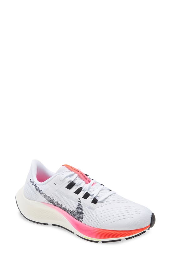 Nike Air Zoom Pegasus 38 Running Shoe In White/ Black/ Grey/ Pink