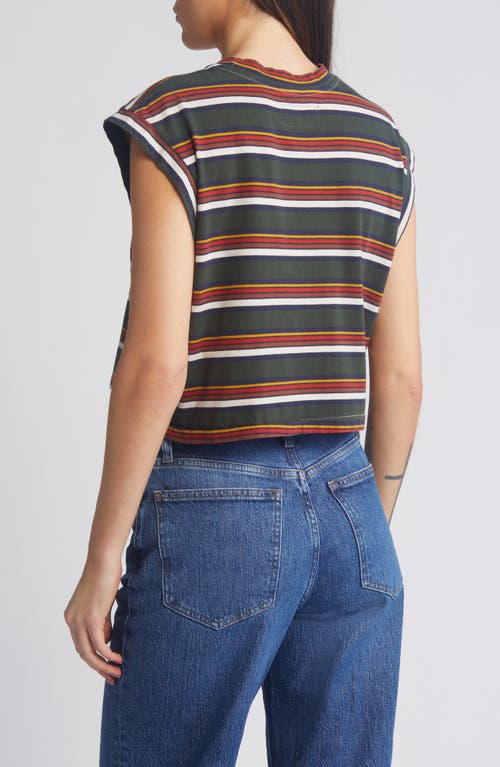 THE GREAT THE GREAT. THE SQUARE STRIPE MUSCLE TEE 