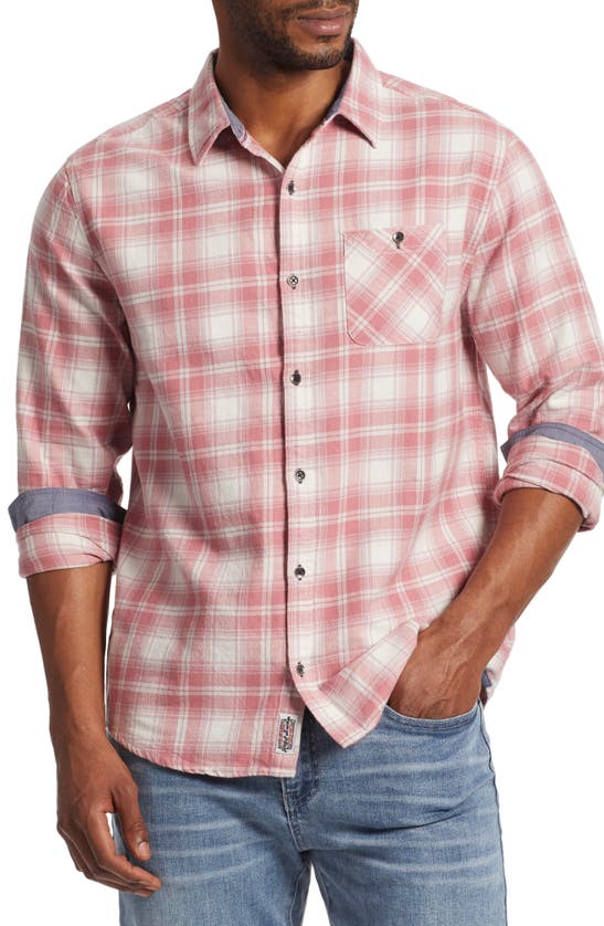 Flag And Anthem Folkston Long Sleeve Button-up Shirt In Pink