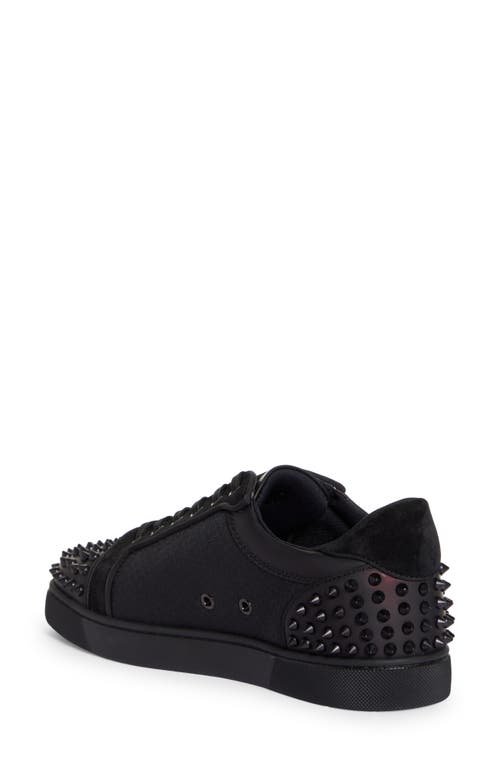 Shop Christian Louboutin Seavaste 2 Orlato Flat Sneaker In B446-black/black Satine