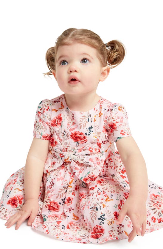 Shop Bardot Junior Kids' Alice Floral Bow Front Party Dress In Blush Floral