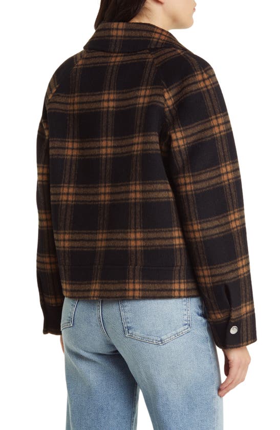 Rails Cheyenne Plaid Brushed Wool Blend Coat In Camel Jet
