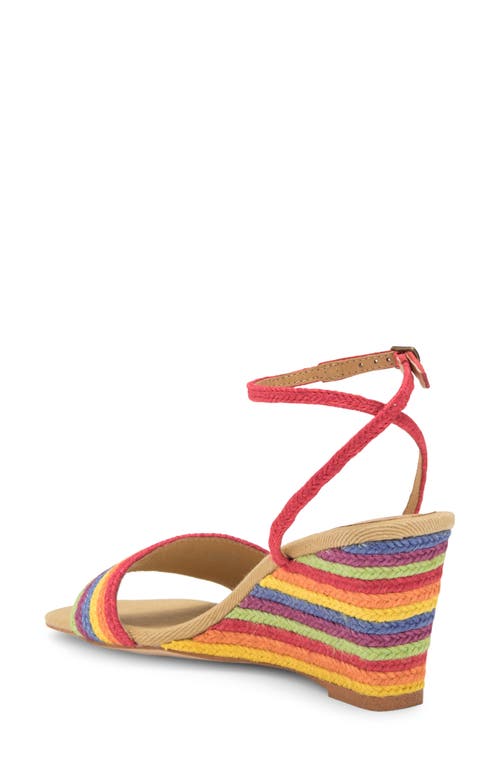 Shop Jeffrey Campbell On-board Rainbow Espadrille Wedge Sandal In Bright Multi