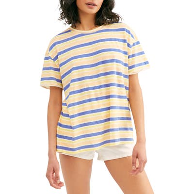 Free People Clarity Cotton Blend Tee, Blue