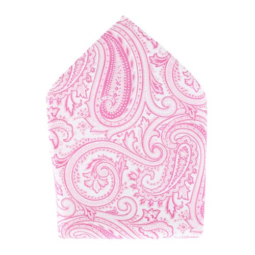 Shop Trafalgar Sobee Paisley Silk Bow Tie & Pocket Square Set In Pink