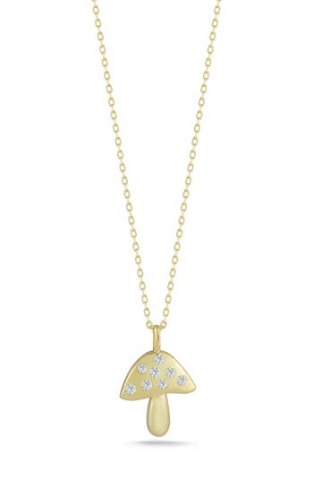 Sphera Milano 14k Over Silver Cz Mushroom Necklace In Gold