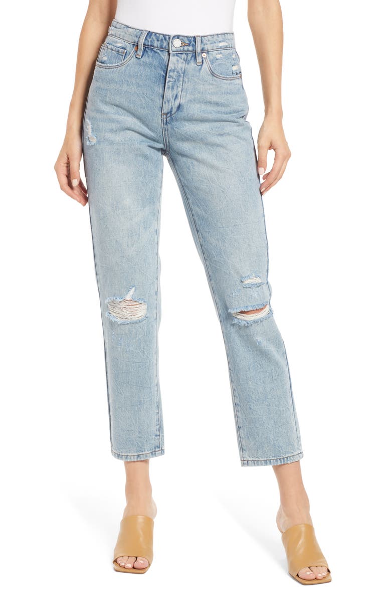 BLANKNYC The Madison Sustainable Ripped Knee Crop Jeans | Nordstrom