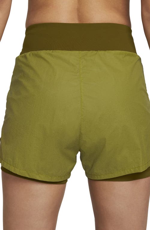 Shop Nike Run Division 2-in-1 Reflective Shorts In Moss/olive Flak