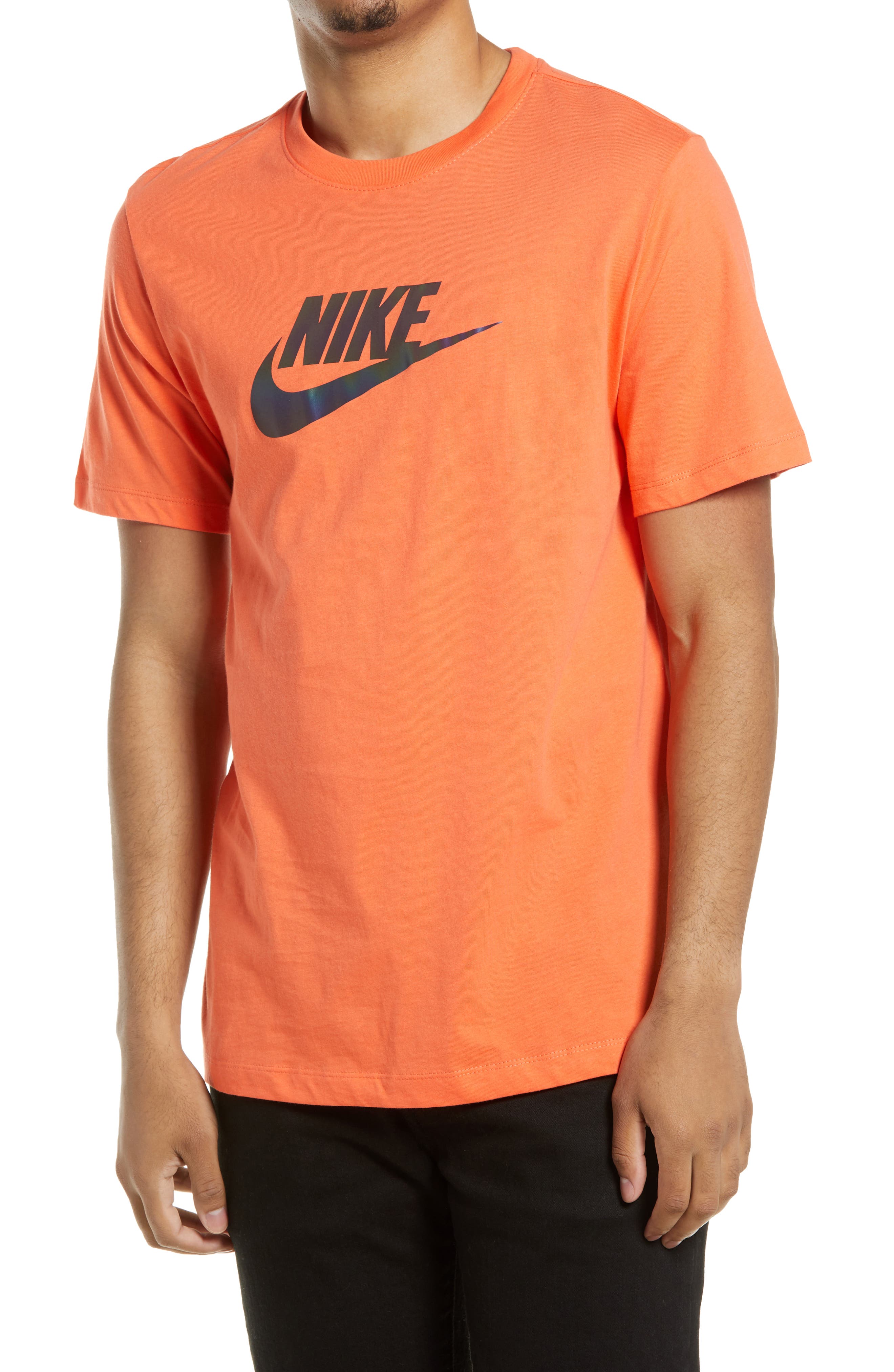 orange nike graphic tee