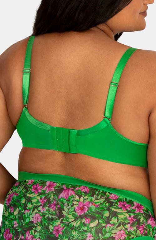 Curvy Couture Full Figure Mesh Underwire Bra In Lush Tropics