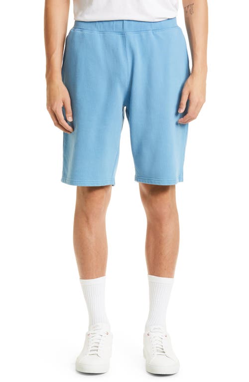 Sunspel Men's Cotton French Terry Sweat Shorts in Lake Blue
