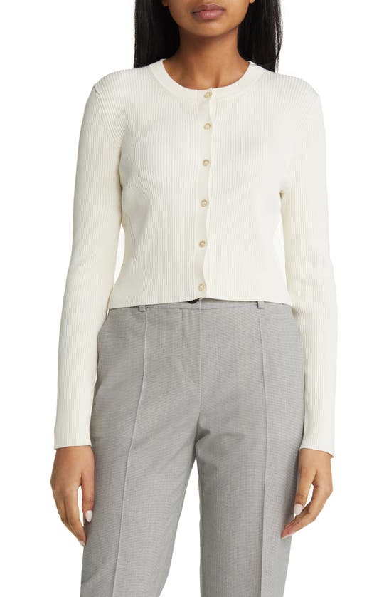 Hugo Boss Fahara Cardigan In Soft Cream