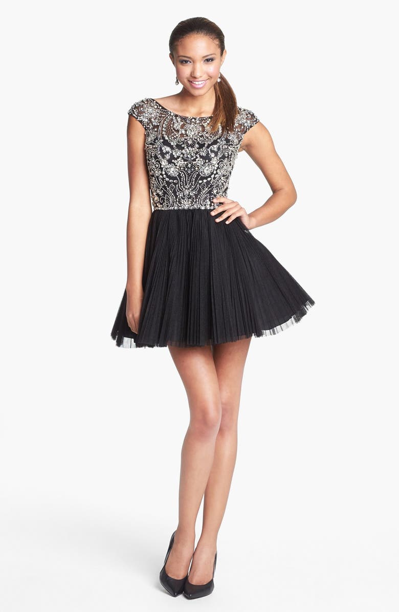 Sherri Hill Embellished Tulle Fit & Flare Dress (Online Exclusive ...
