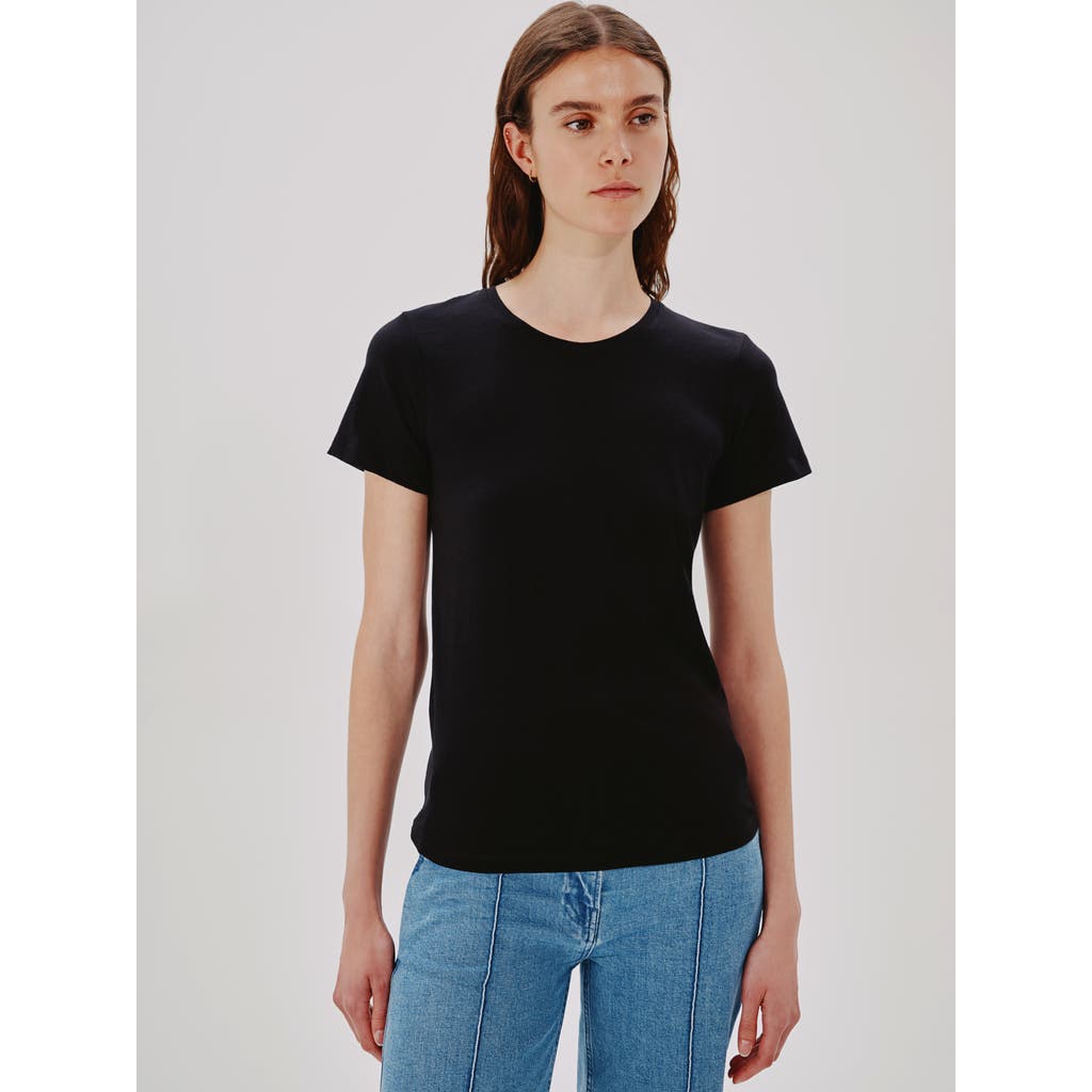 Another Tomorrow Crew Neck Tee In Black