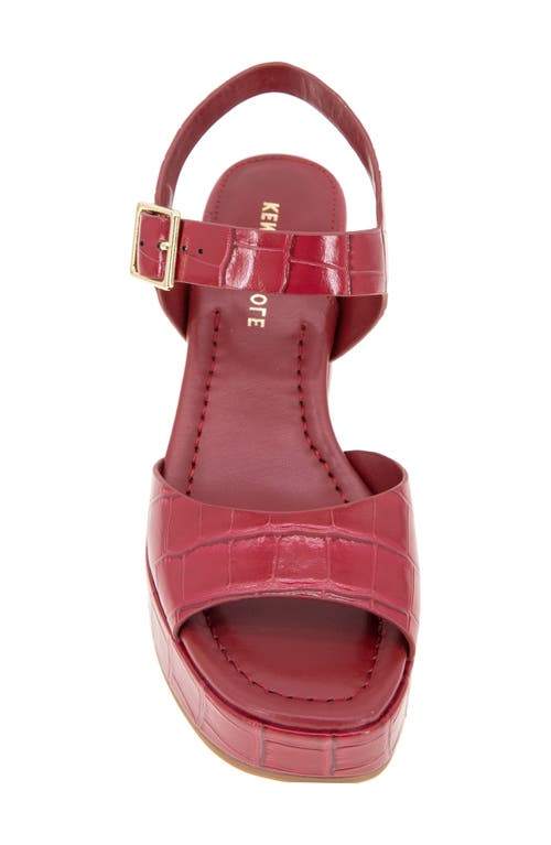 Kenneth Cole Darla Ankle Strap Platform Sandal In Rio Red Croco