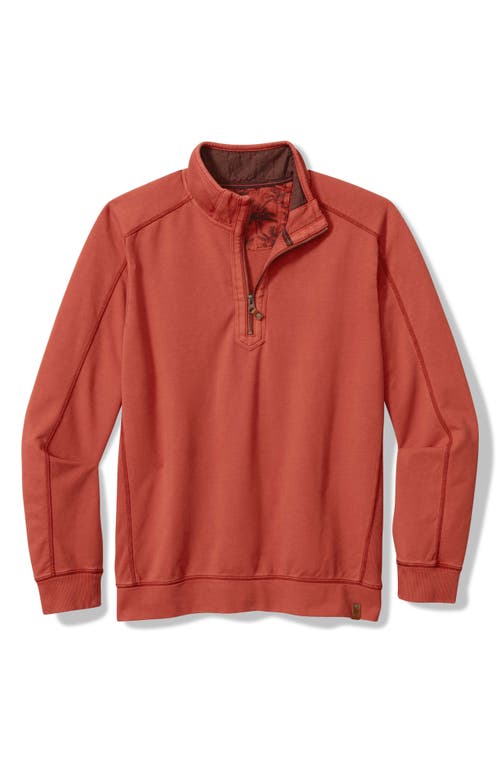 Tommy Bahama Ben & Terry Half Zip Sweatshirt In Spicy Clay