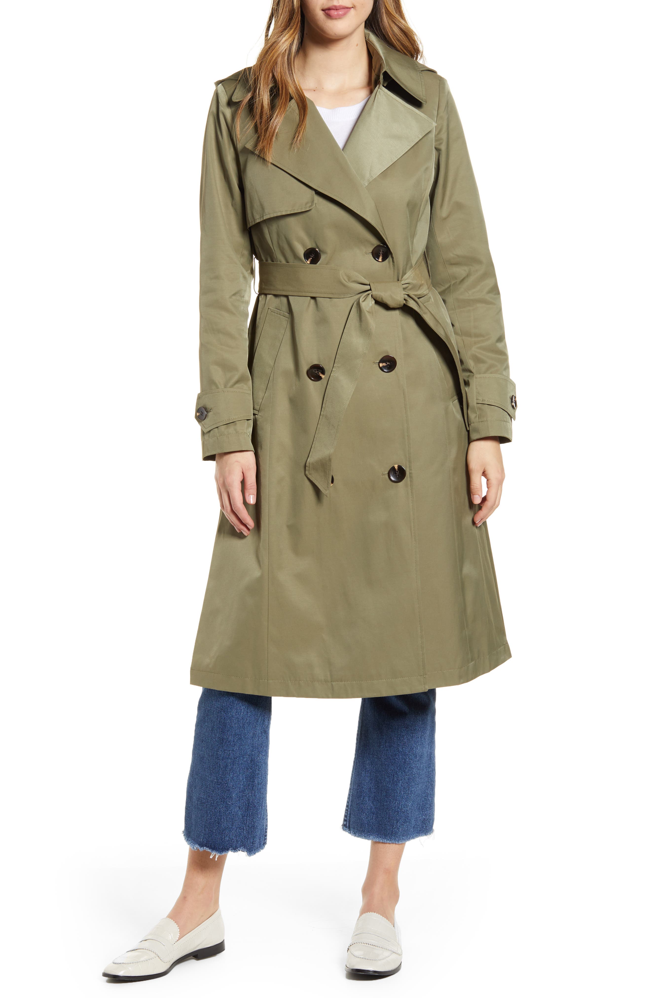 halogen hooded trench coat
