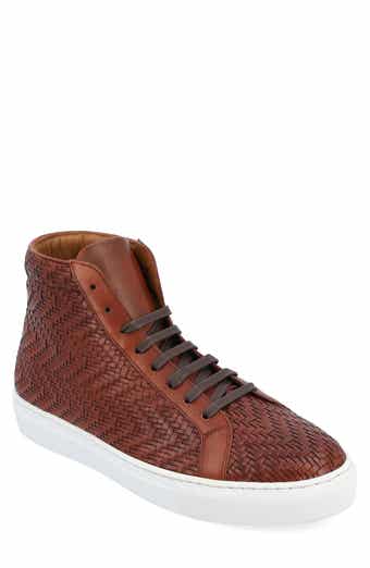 The Hightop Sneaker in Woven Brown Leather | TAFT