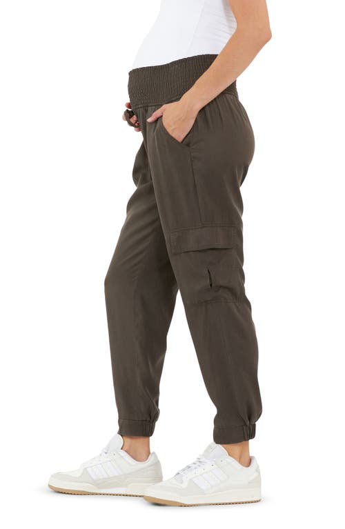 Shop Ripe Maternity Off Duty Cargo Maternity Joggers In Chocolate