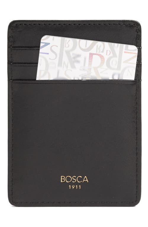 Bosca Old Leather Front Pocket Wallet in Black